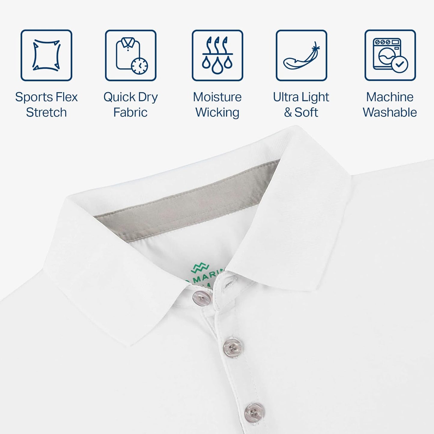Mio Marino Golf Polo Shirts for Men - Dry Fit - Ultra-Thin Breathable Fabric