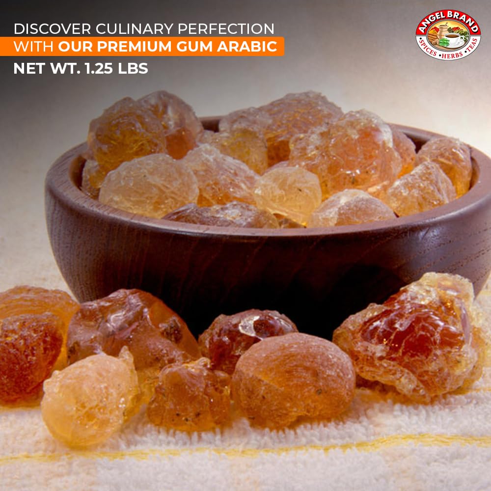 Angel Brand Gum Arabic 1.25lbs – Premium Food-Grade Acacia Gum for Baking, Arts, Crafts, and More – Versatile, Edible, and Water-Soluble Powder