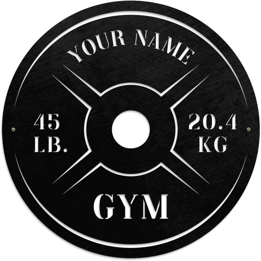 Personalized Home Gym LED Tin Metal Sign Multiple Sizes, Weight Lifting Exercise Workout Room Training Fitness Center Motivational Inspirational Quotes Decor Wall Art Hanging Accessories (06 w/o LED)