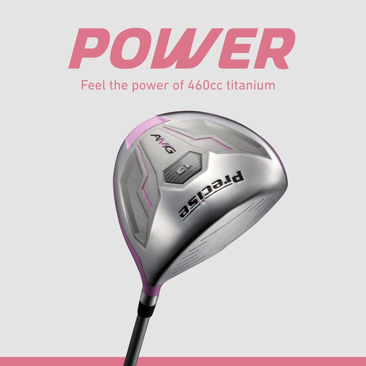 Precise AMG Complete Womens Golf Clubs Set, Includes Driver, Fairway, Hybrid, 6-PW Irons, Putter, Stand Bag, 3 H/C's, Golf Clubs Women Right Handed, Regular & Petite Sizes