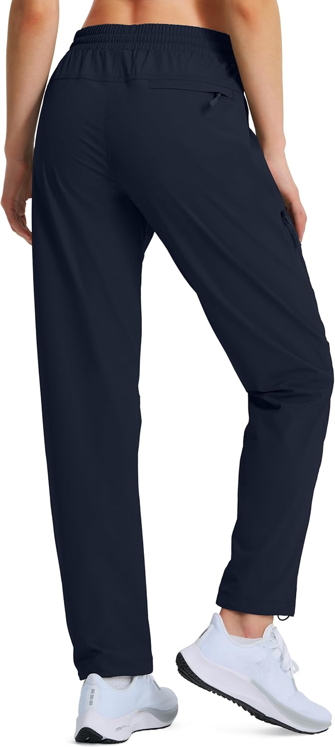 Women's Hiking Pants Quick Dry Lightweight Cargo Pants UPF 50 Water Resistant Zipper Pockets for Golf Travel Work Camping