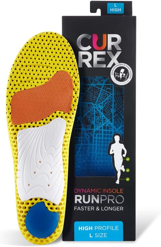 CURREX RunPro Insoles for Running Shoes – Arch Support Inserts to Help Reduce Fatigue, Prevent Injuries & Boost Performance – for Men & Women – High Arch, 2X Size