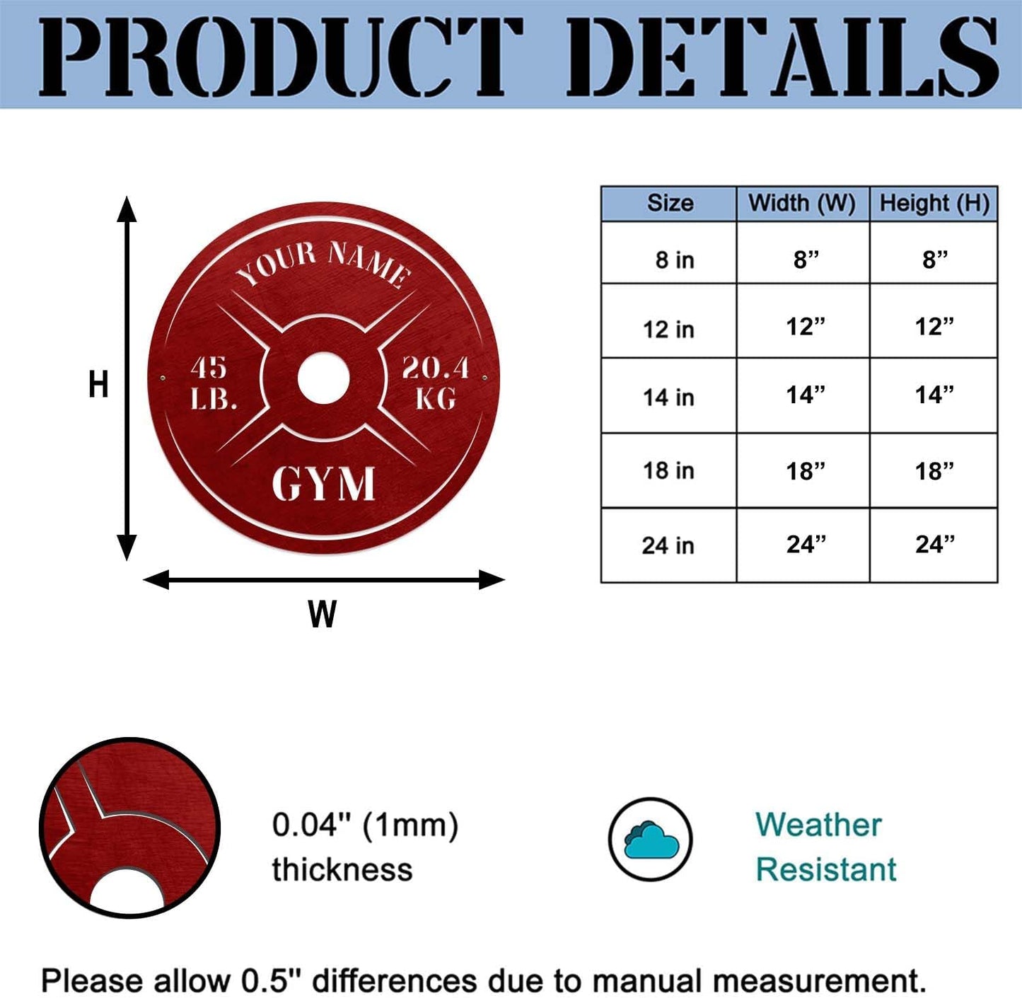 Personalized Home Gym LED Tin Metal Sign Multiple Sizes, Weight Lifting Exercise Workout Room Training Fitness Center Motivational Inspirational Quotes Decor Wall Art Hanging Accessories (09 LED)