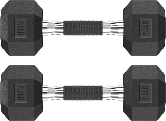 Hex Dumbbell Set 2.5-400 lb, Rubber Encased Exercise & Fitness Dumbbells, Weights Dumbbells Set of 2, Hand Weight for Strength Training