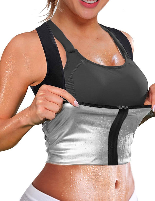 NonEcho Women Neoprene Sweat Vest for Women Sauna Suit Hot Sweat Waist Trainer Vest Slimming Body Shaper