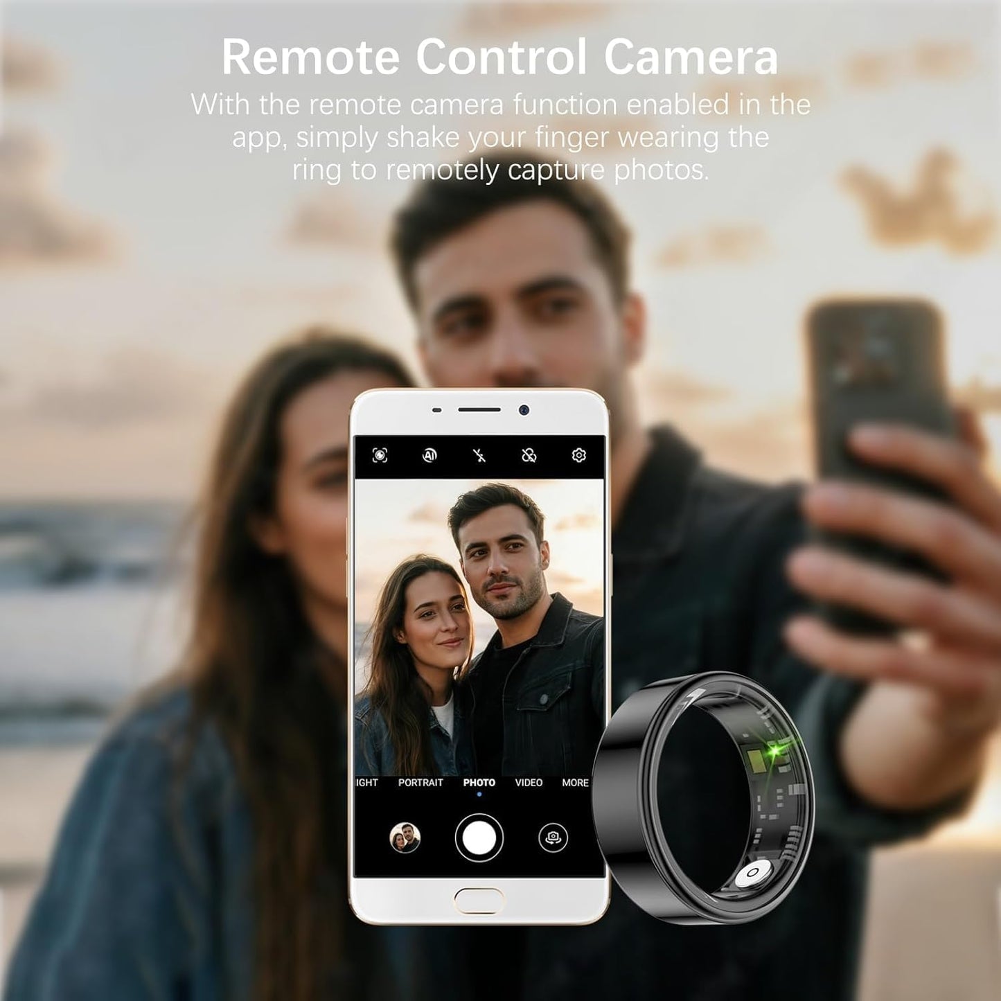 Smart Health Rings for Women Men, Fitness Tracker with Heart Rate, Blood Oxygen, HRV, Sleep Tracker, Step Tracker, No Subscription Fee, IP68 Waterproof Smart Ring for iphone & Android (Black 13#)