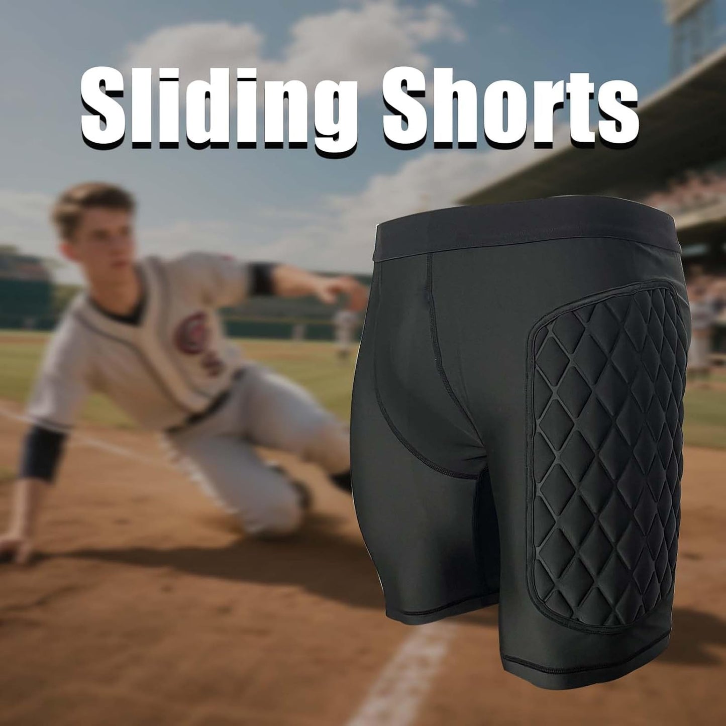 MK MOSSE KARNE Men Youth Baseball Sliding Shorts Padded Compression Shorts Protective Softball Sliding Shorts for Youth Adult