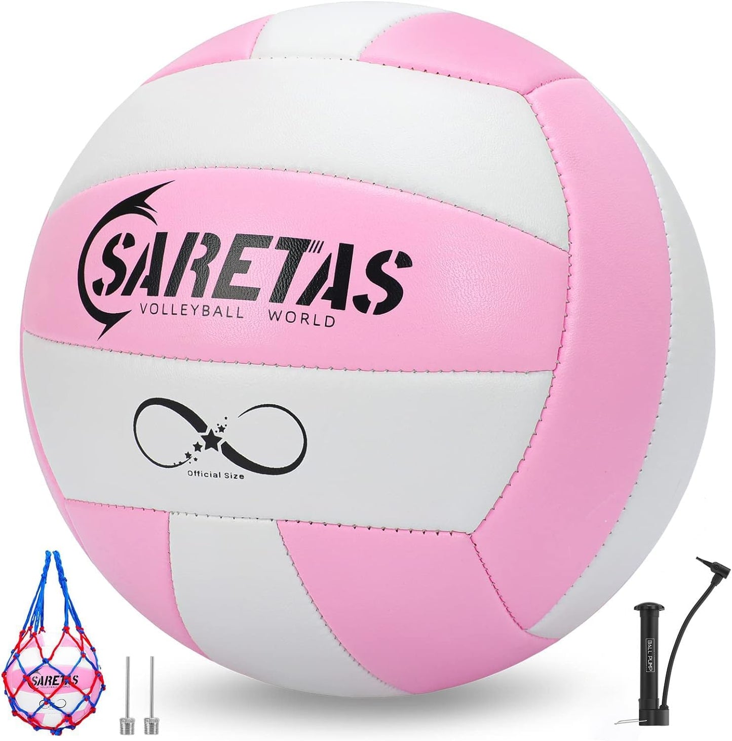 Beach/Water/Sand Volleyballs, Outdoor/Indoor Official Size, Soft Touch Volleyball for Beginners, Cute Volley Ball for Girls/Kids/Youth, Ideal Gifts with Pump for Backyard, Pool, Middle School