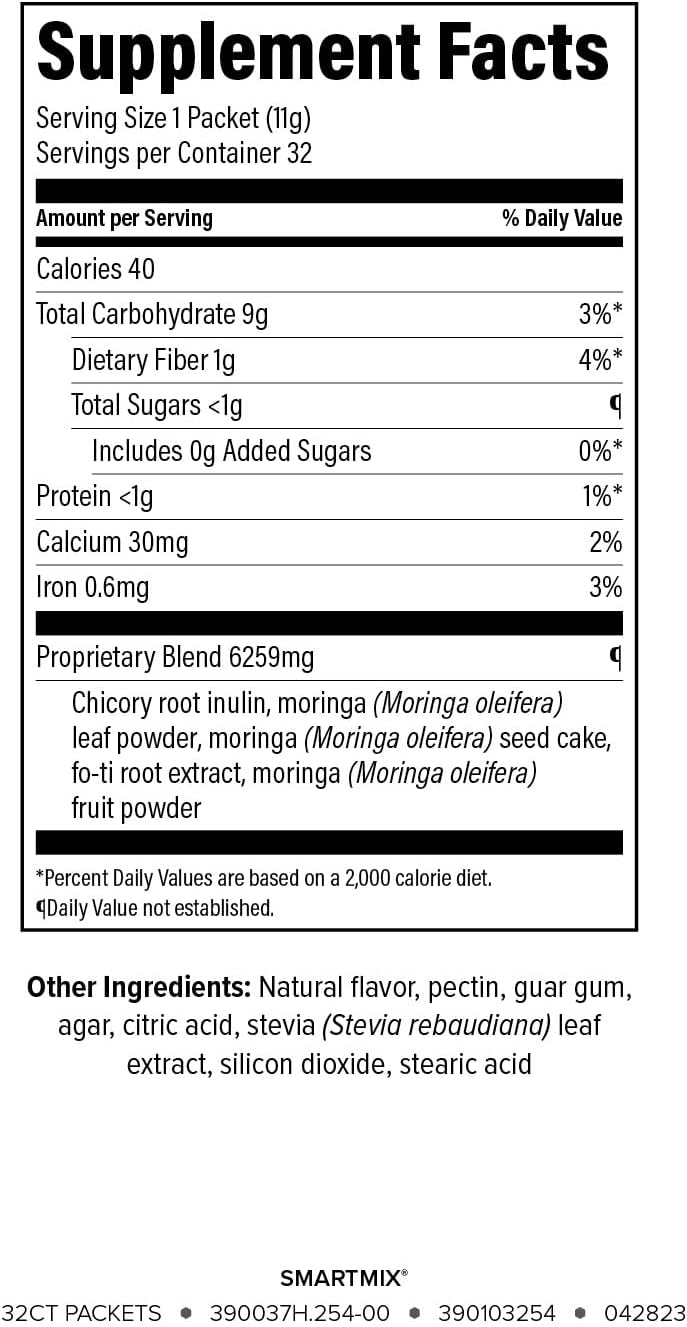 Isagenix SmartMix - A Moringa-Based Prebiotic Powder - Convenient Individual Serving Packets - 32 Servings - Light Tropical Flavor