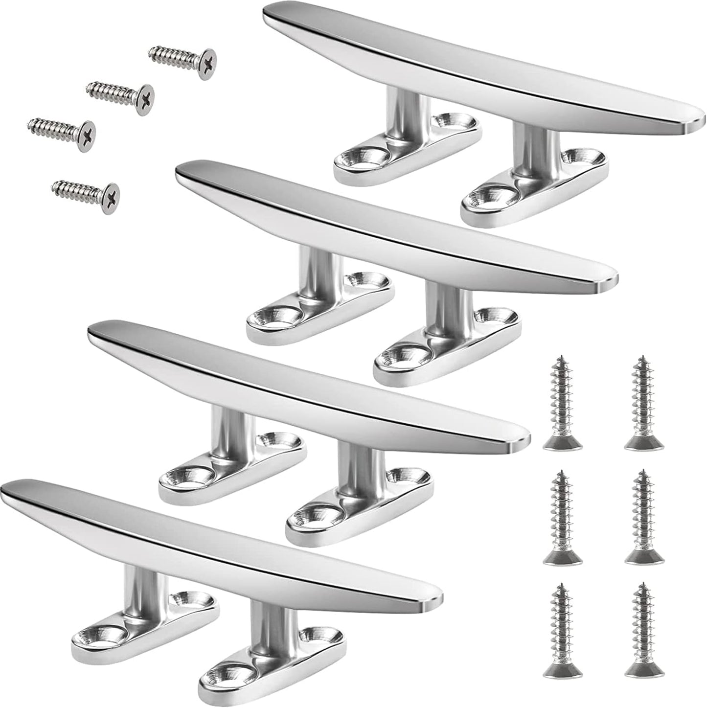 Boat Cleat Open Base Boat Cleat, Dock Cleat All 316 Stainless Steel Boat Mooring Accessories, Free Installation Accessories Screws(4/5 /6/8 inch)