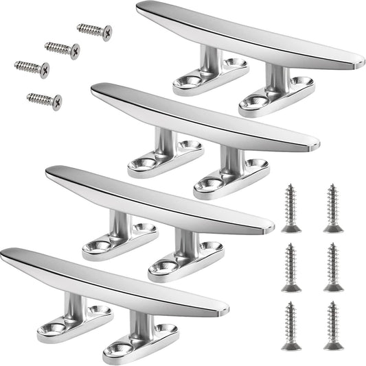 Boat Cleat Open Base Boat Cleat, Dock Cleat All 316 Stainless Steel Boat Mooring Accessories, Free Installation Accessories Screws(4/5 /6/8 inch)