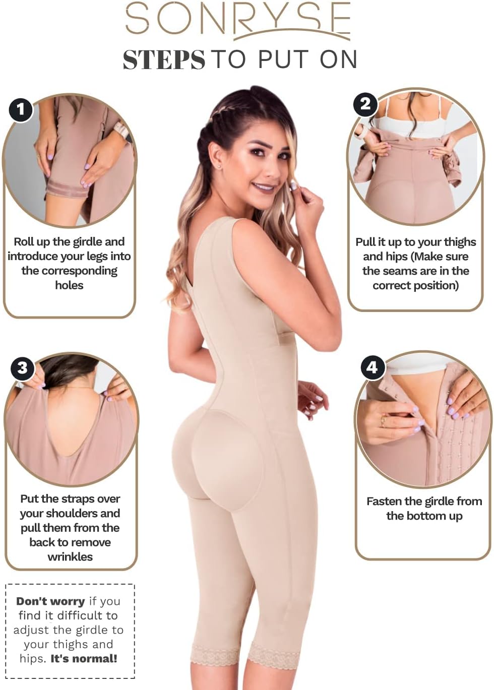 Sonryse Tummy Tuck Compression Garment for Women Fajas Colombianas Reductoras y Moldeadoras Stage 2 Faja