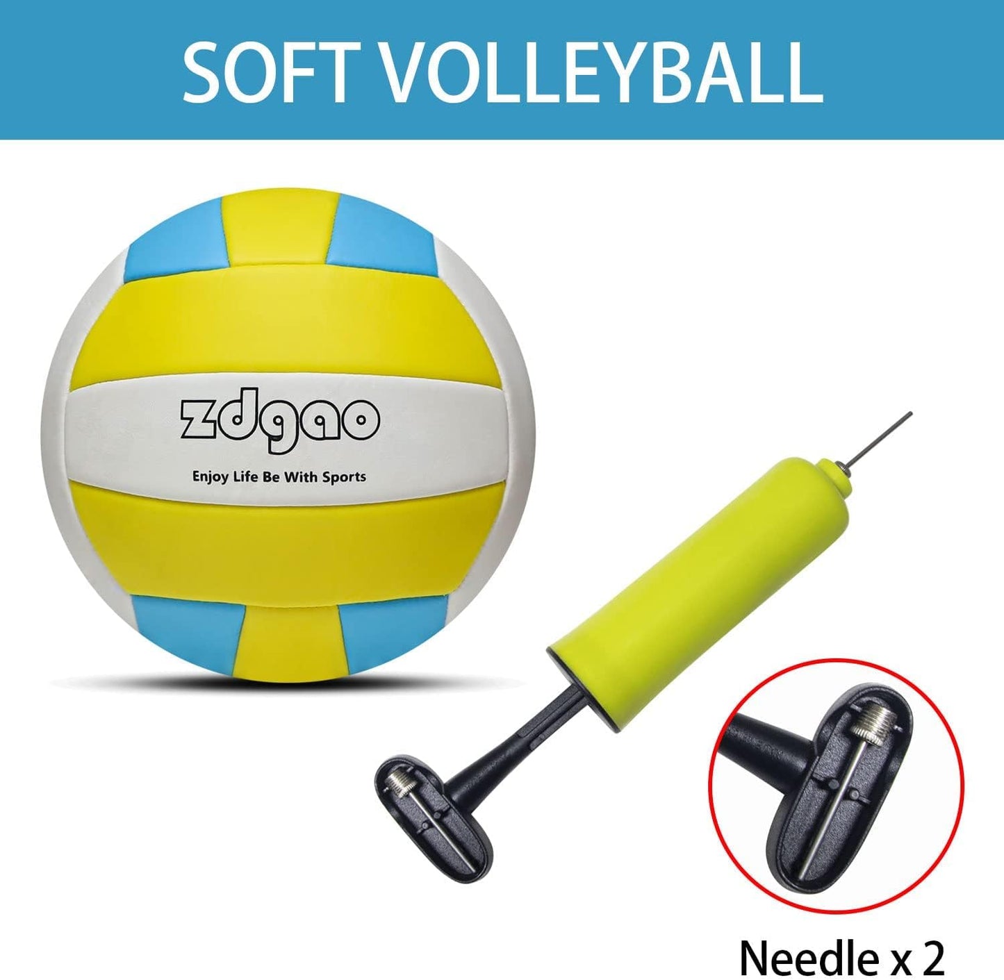 Volleyball Net Outdoor - Portable Volleyball Set for Backyard with Professional Volleyball Net, Wrap Yarn Volleyball and Pump, Boundary Line, Carry Bag