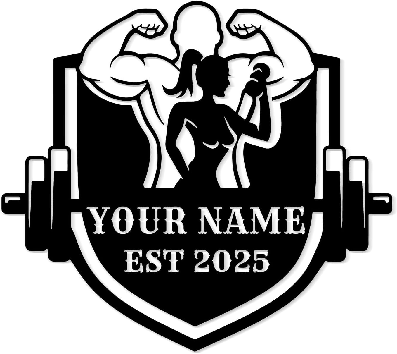 Customized Metal Gym Name Sign, Personalized Sports Room Wall Art,Metal Gym Sign,Unique Fitness Wall Sign, Gym Lovers Unique Gift, Gym Wall Art,Training Center Sign (Style-9)