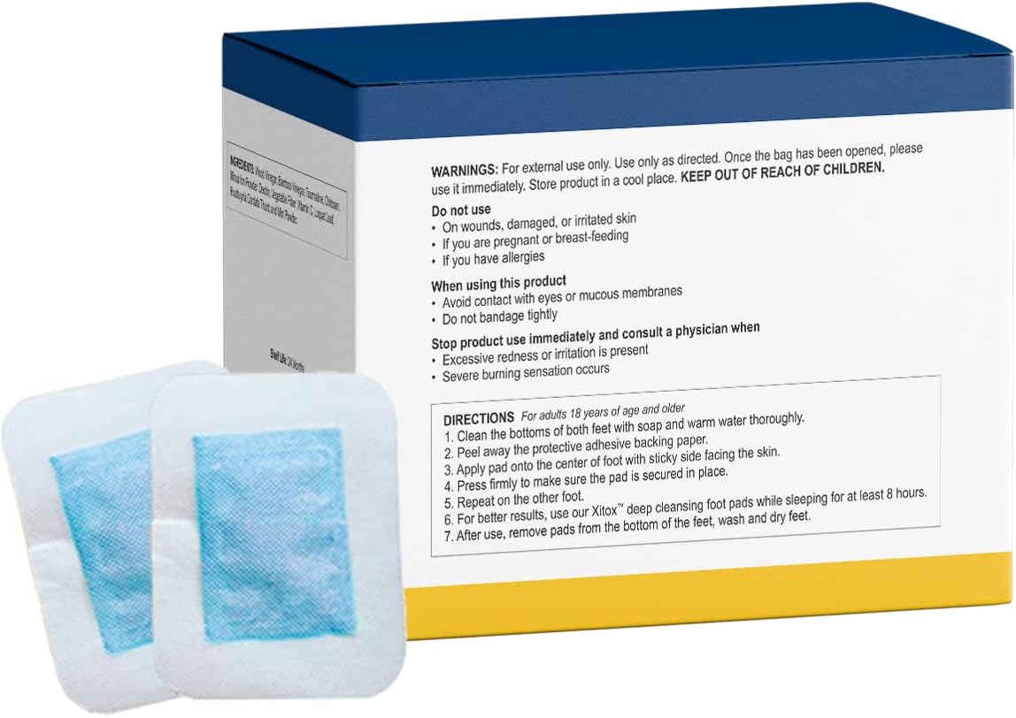 Simple Promise - Xitox Deep Cleansing Foot Pads - Supports Restful Sleep & Helps Remove Tension - Natural Herbal Ingredients for Feet - Comfortable Adhesive & Easy Peel - 30 Foot Patches - Mint Aroma
