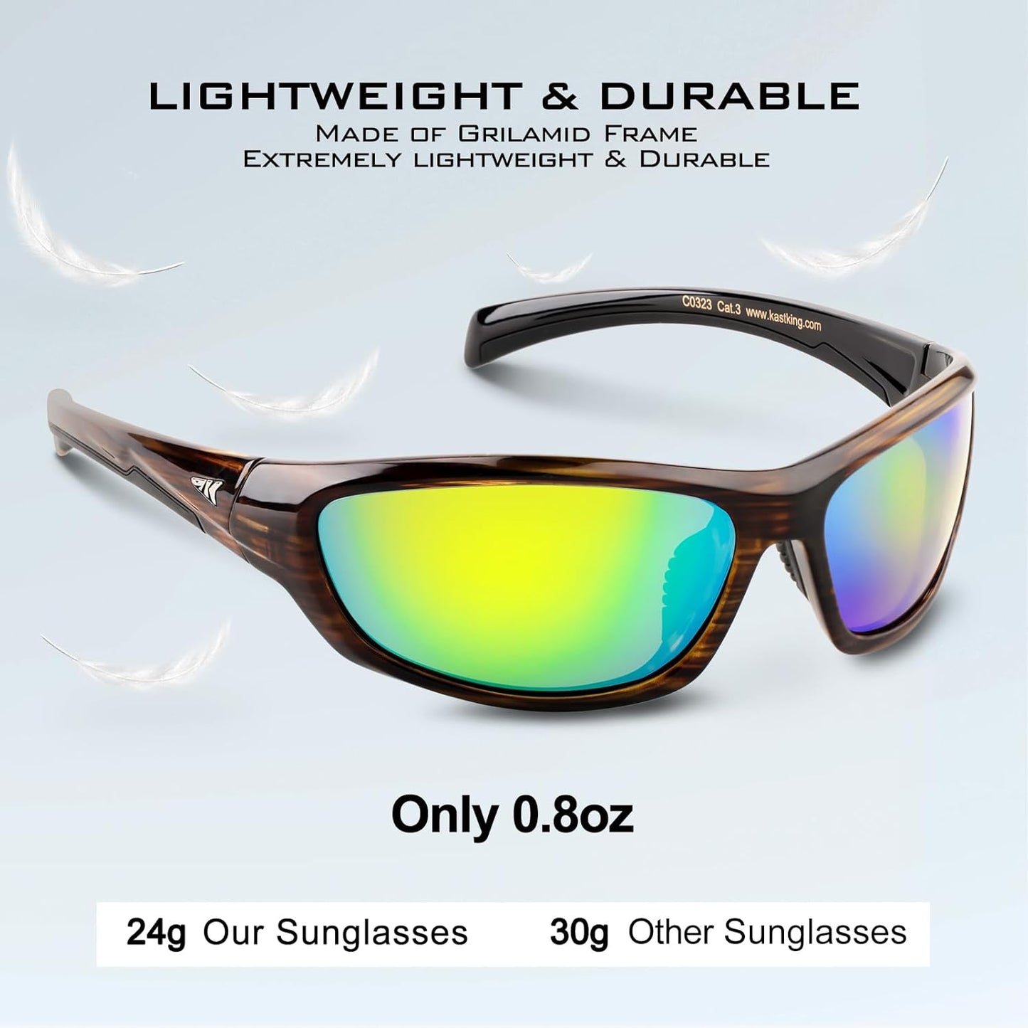 KastKing Hiwassee Polarized Sport Sunglasses for Men and Women, Wrap Sunglasses for Fishing Cycling and Running,UV Protection