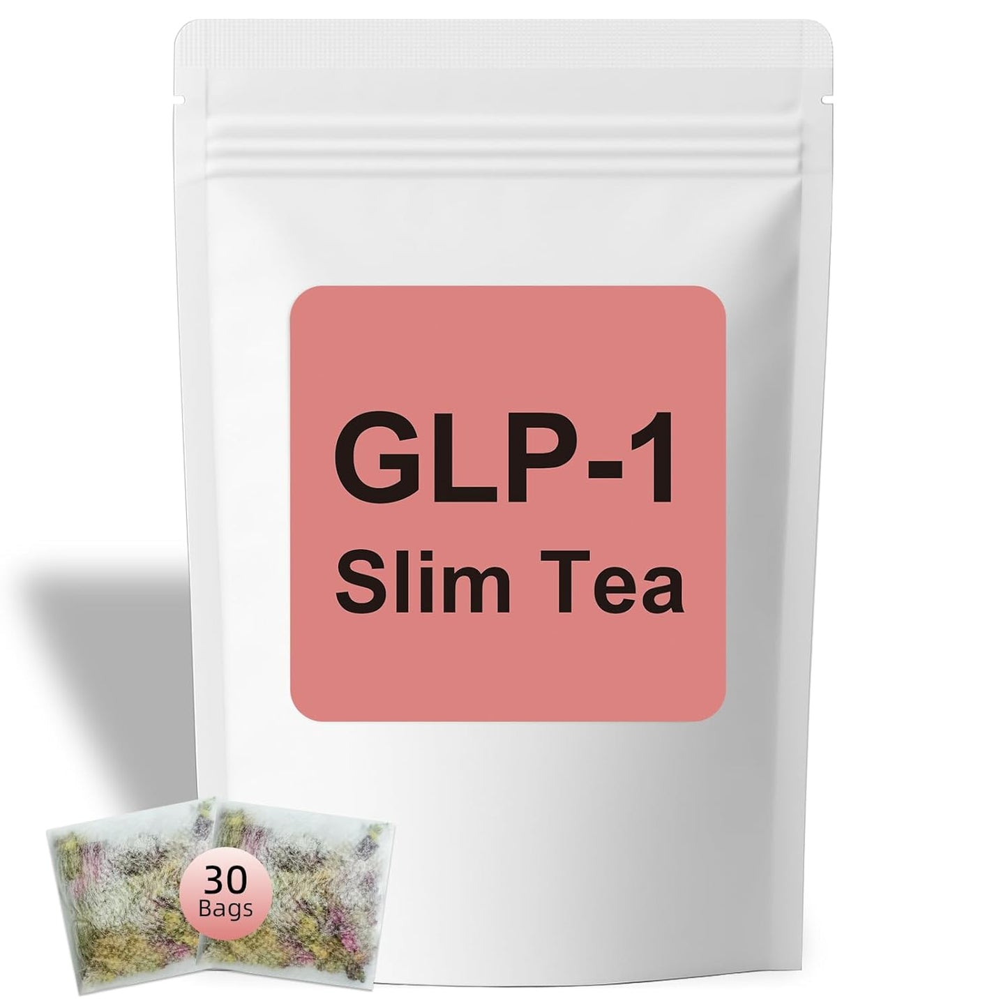 GLP-1 Herbal Tea，7 Precious Ingredients Formula to Complement Balanced Eating Habits, Yerba Mate, Cinnamon, Gardenia & More, No Sugar or Artificial Additives–30 Tea Bags (1 Pack)