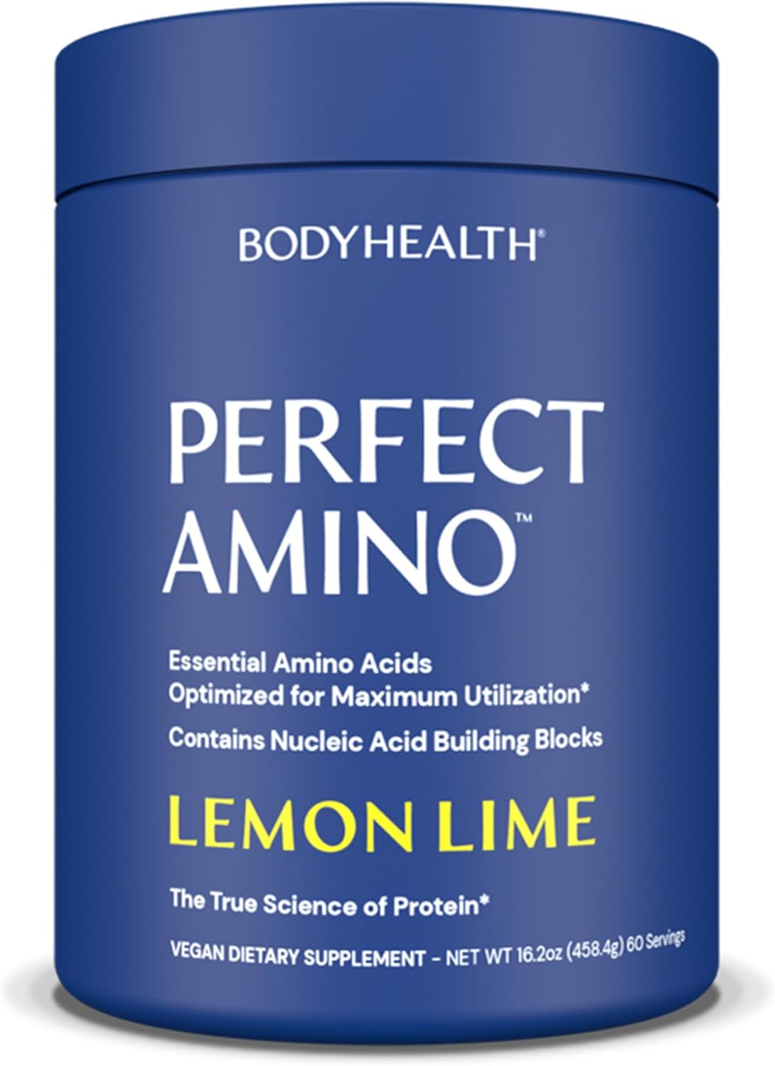 BodyHealth PerfectAmino Powder - BCAA and EAA Powder for Pre and Post Workout - Amino Acid Energy Drink for Men and Women to Support Lean Muscle and Recovery - Lemon Lime - 60 Servings
