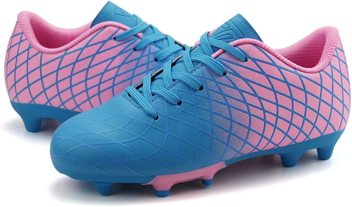 JABASIC Kids Outdoor Soccer Cleats Athletic Firm Ground Football Shoes