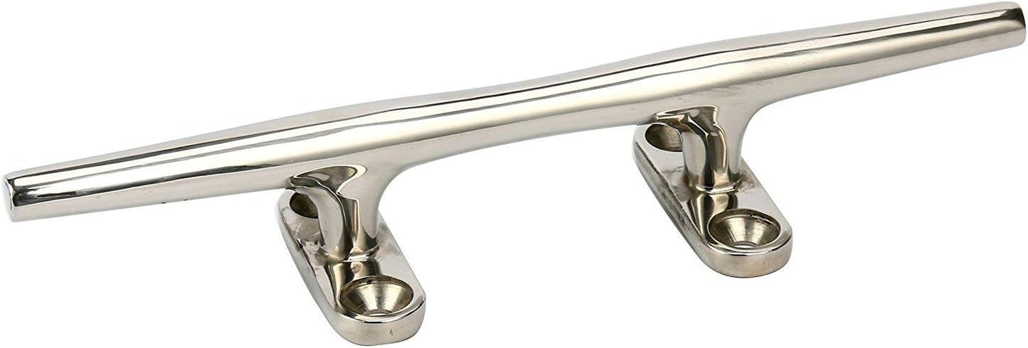 Amarine Made 4 Pack Stainless Steel Open Base Cleat-8 Inch Boat Cleats,Rope Cleat,Boat Dock Cleats - Ideal for Marine, Deck,Nautical Decor,Cabinet Pull/Towel Hook/Coat Hanger