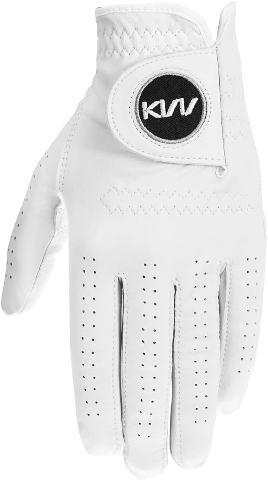 KVV Cabretta Leather Golf Gloves for Men, Mens Golf Gloves Worn on Left Hand, Premium Grip, Exceptional Comfort