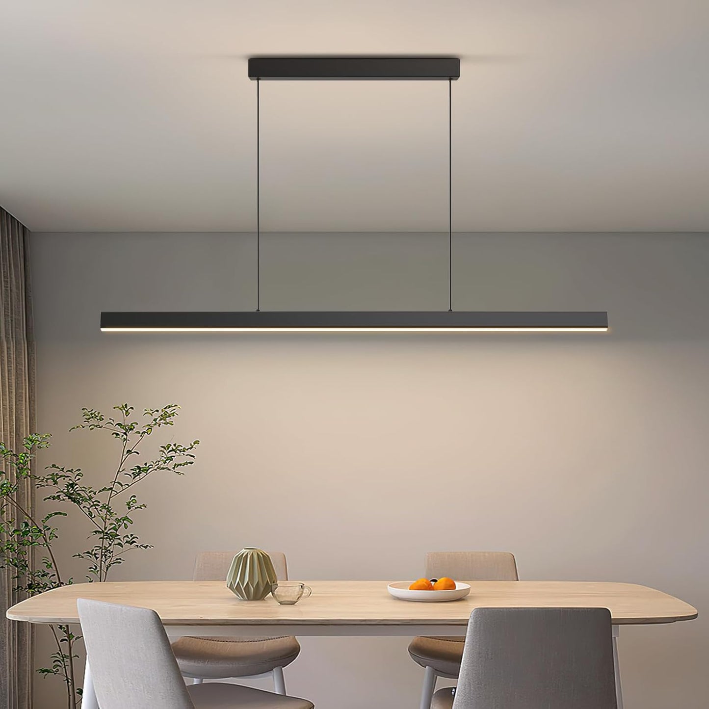 Modern Island Lights, 70.8in LED Pendant Light Dimmable with Remote Control 3000k-6000K Adjustable Color Temperature, Aluminum Chandelier Lamp Fixture for Kitchen, Dining Room, Billiard Room