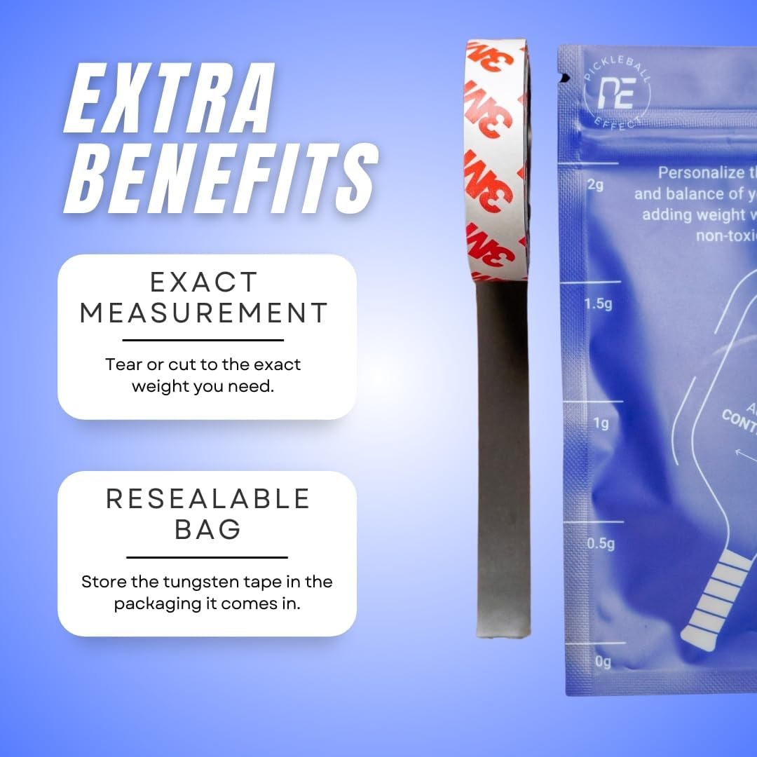 Weighted Tungsten Tape for Pickleball Paddles | Non-Toxic & Customizable Alternative of Lead Tape for Pickleball Paddles