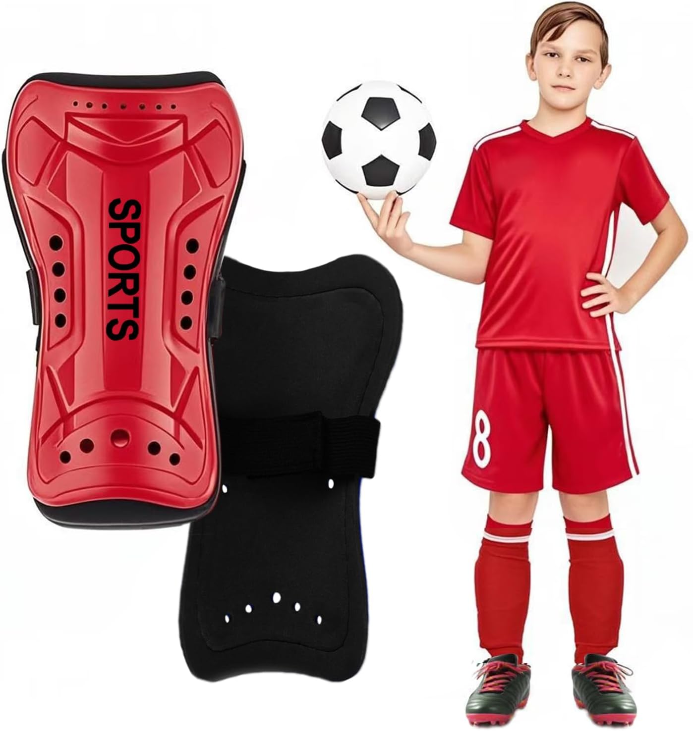 Youth Soccer Shin Guards for Kids Shin Pads Child Calf Protective Gear Protective Soccer Equipment for Boys Girls Children 3-15 Years Old