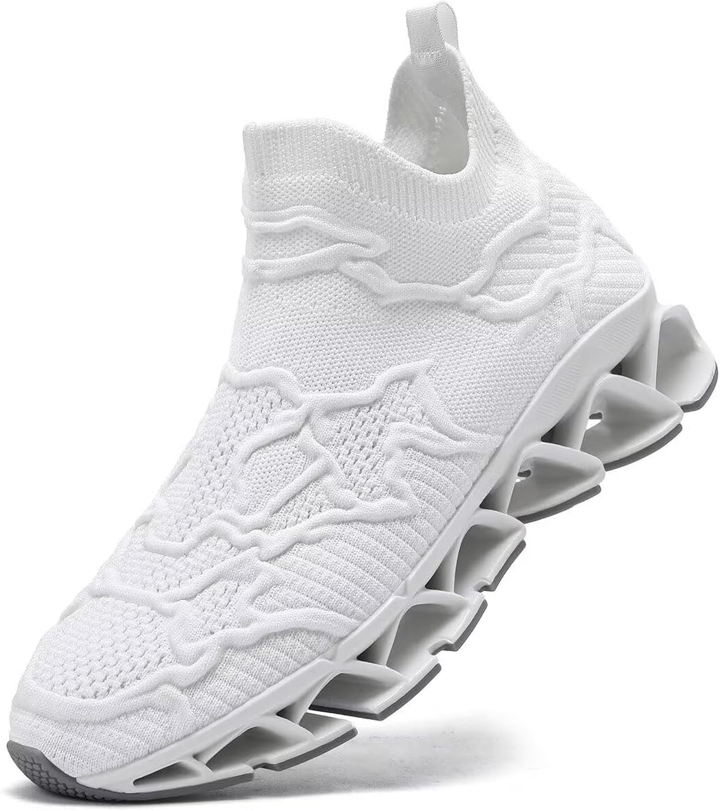 Vooncosir Men's Fashion Sneakers Breathable Mesh Running Shoes Blade Non Slip Soft Sole Casual Athletic Walking Shoes