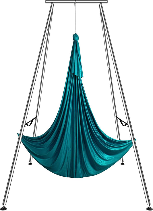 VEVOR Aerial Yoga Frame, 9.67 ft Height Swing Stand, Max 551.15 lbs Load Chrome-Plated Steel Pipe Inversion Yoga Rig for Indoor Outdoor Use