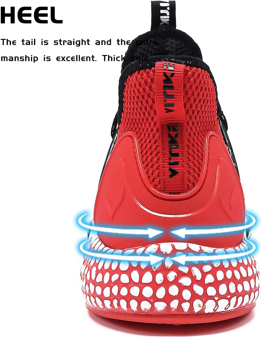 WETIKE Boy's Shoes Mesh Slip on Lightweight Running Sneakers