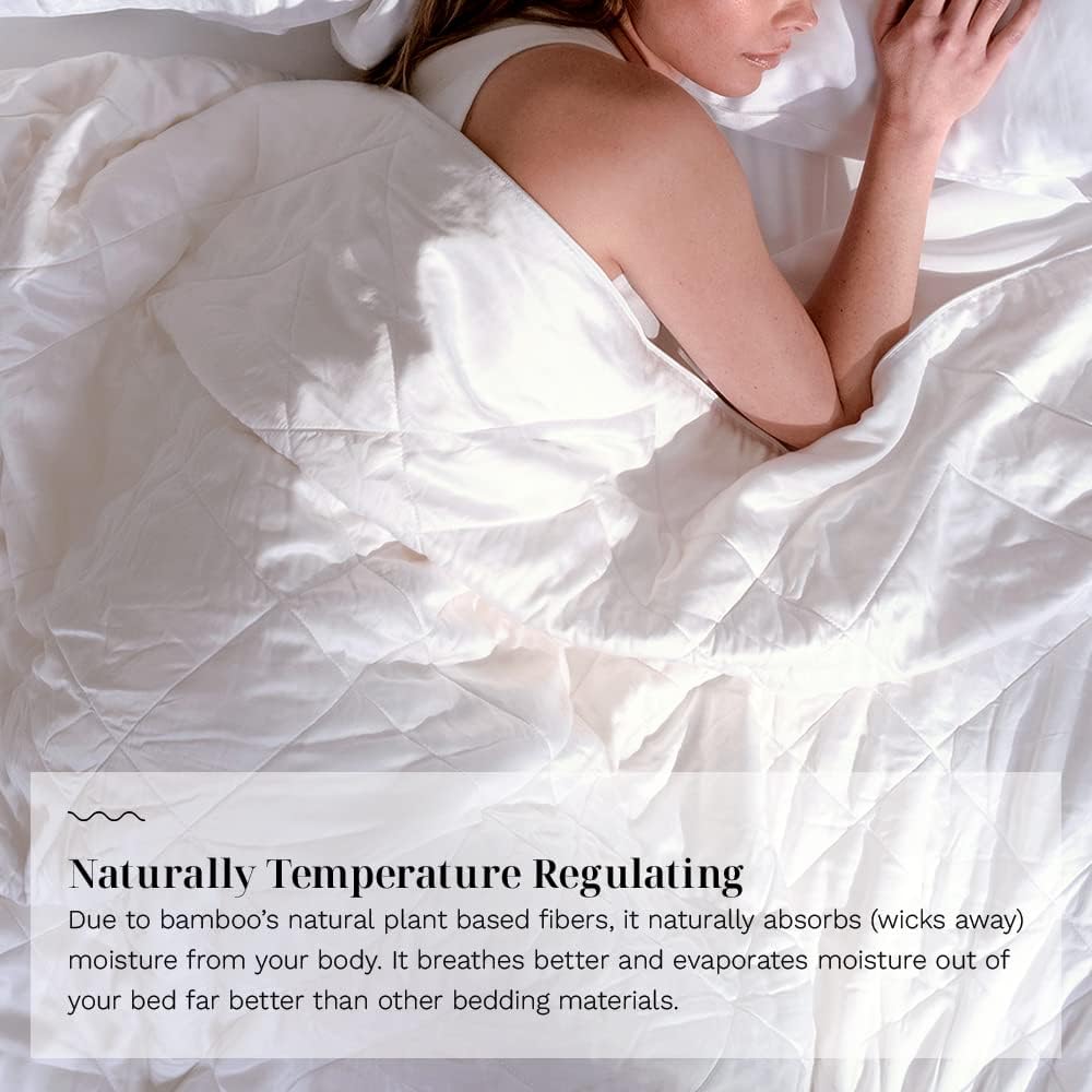 LUXOME Lightweight Blanket | 100% Rayon (Viscose) from Bamboo Fabric & Fill | Full/Queen - 86"x92" | Super Soft | Thermal-Regulating | White