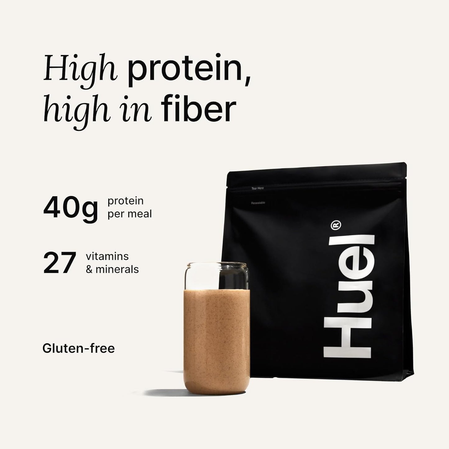 Huel Black Edition | Chocolate 40g Vegan Protein Powder | Nutritionally Complete Meal | 27 Vitamins and Minerals, Gluten Free | 17 Servings
