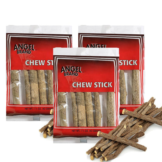 Angel Brand Chew Sticks for Humans – 1.5 oz Pouch Pack of 3 – Chewing Sticks for Teeth Cleaning and Fresh Breath.