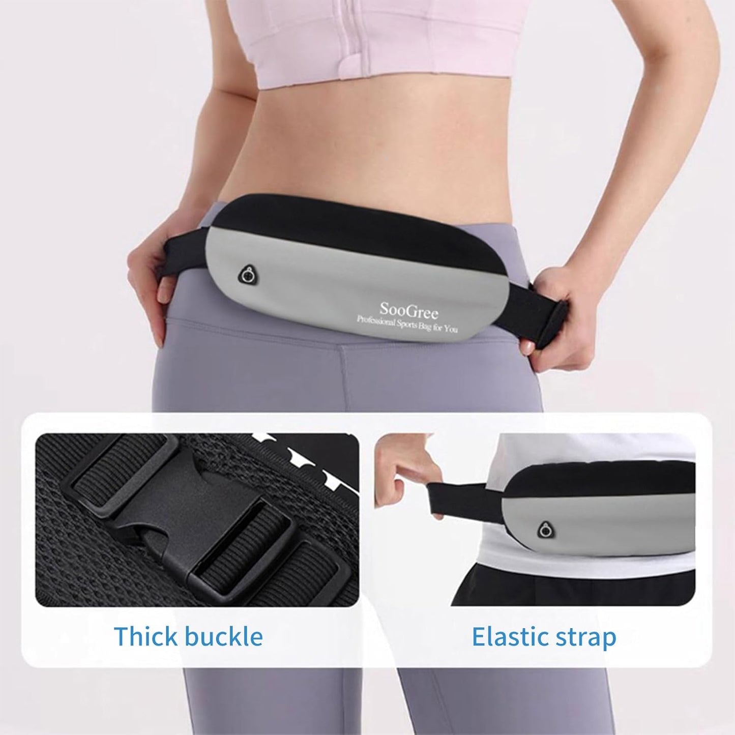 Slim Fanny Packs for Women Men,Waterproof Waist Pack with Reflective Strip Adjustable Strap,Running Belt for Sports Workout Cycling Hiking, Casual Hands-Free Wallets Phone Bag (Style 1)