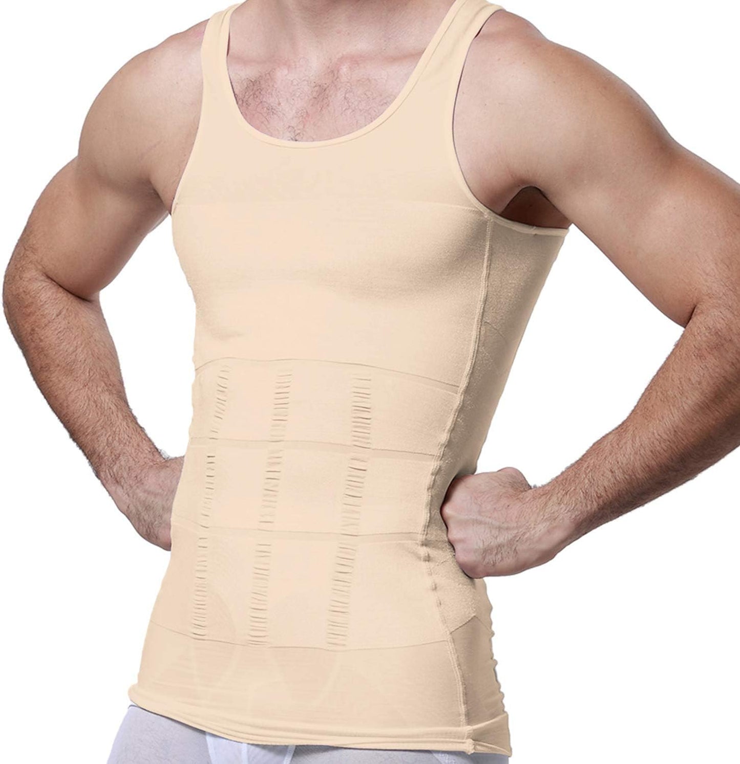 GKVK Mens Slimming Body Shaper Vest Shirt Abs Abdomen Slim