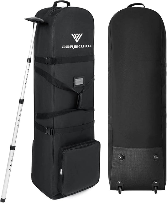Golf Travel Bags for Airlines with Adjustable Support Rod and Detachable Shoulder Straps, Soft Foldable Golf Club Travel Covers, 900D Heavy Duty Oxford