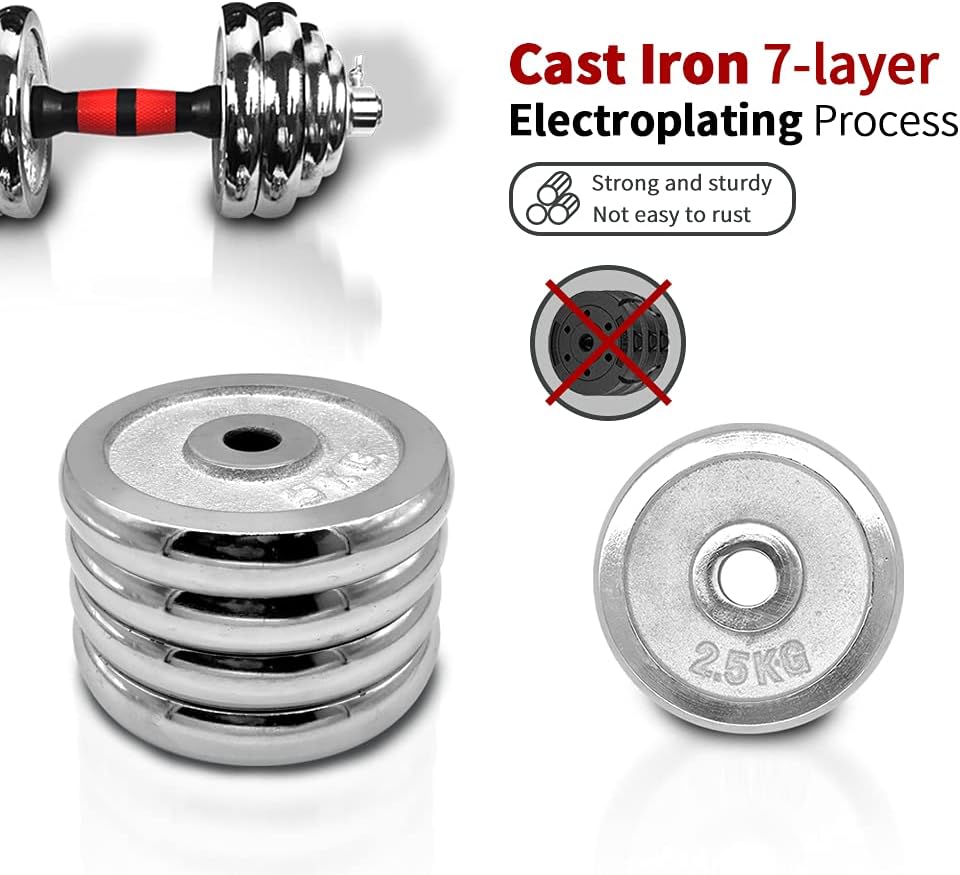 Adjustable Dumbbell Set With 3 in 1 Dumbbell Barbell Metal Connecting Rod, Chromed Weights, Hardcover Gift Box, Adjustable Weight Sets up to 44lbs/66lbs/110lbs, Home Gym Exercise Training Equipment