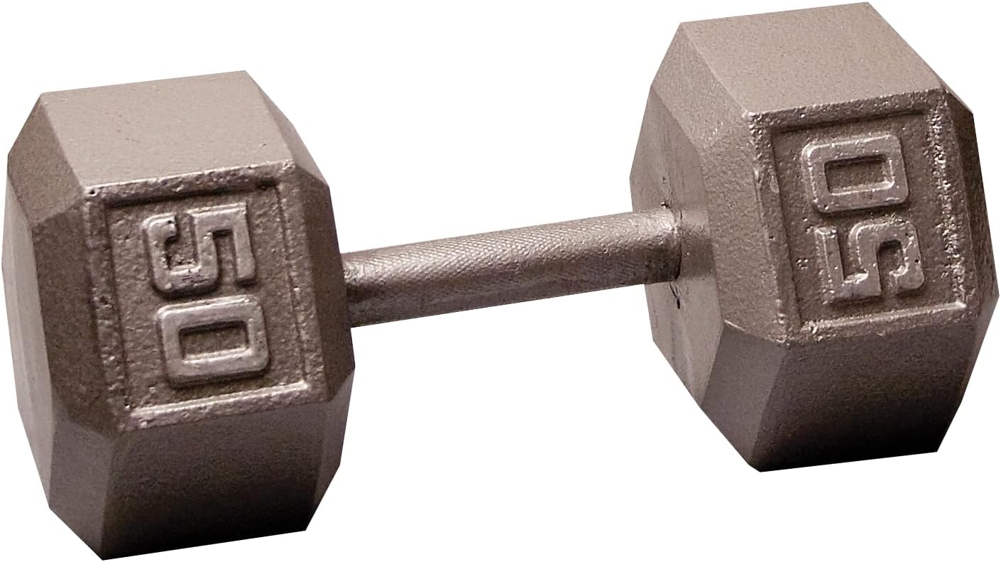 Body-Solid Cast Iron Hexagon Dumbbell, Hand Weights For Men and Women, Weight Dumbbells for Strength Training, Body Building Home Gym Training Gear