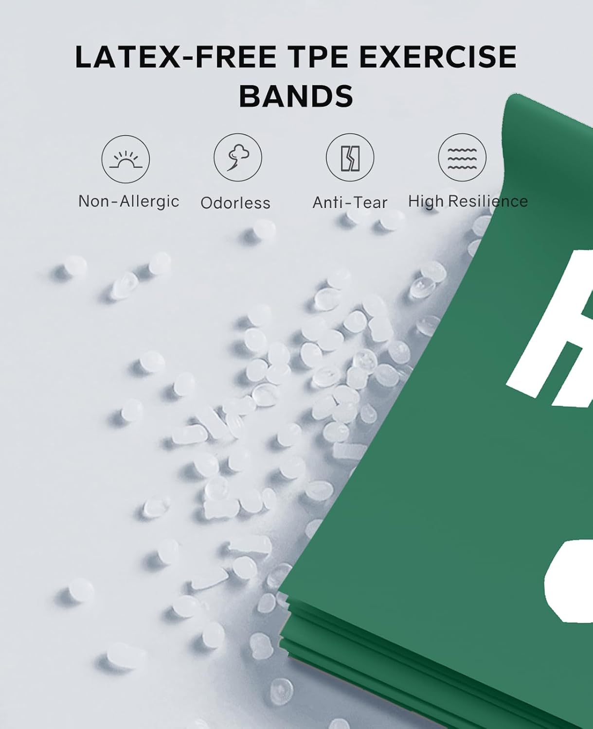 HAPBEAR Pull Up Assistance Bands Set of 5 - Resistance Bands for Working Out, Stretching, Physical Therapy, Muscle Training