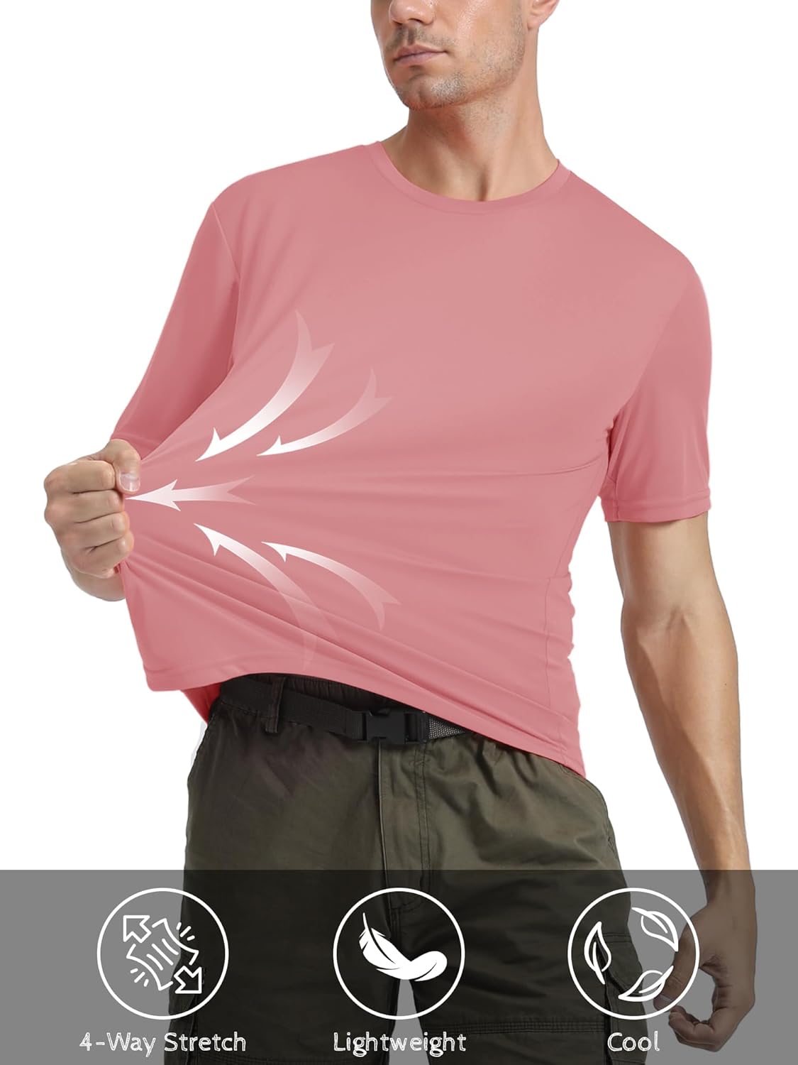 MAGCOMSEN Men's Short Sleeve UPF 50+ T-Shirt Quick Dry Rash Guard Athletic Running Swim Top Tee Performance Water Shirts