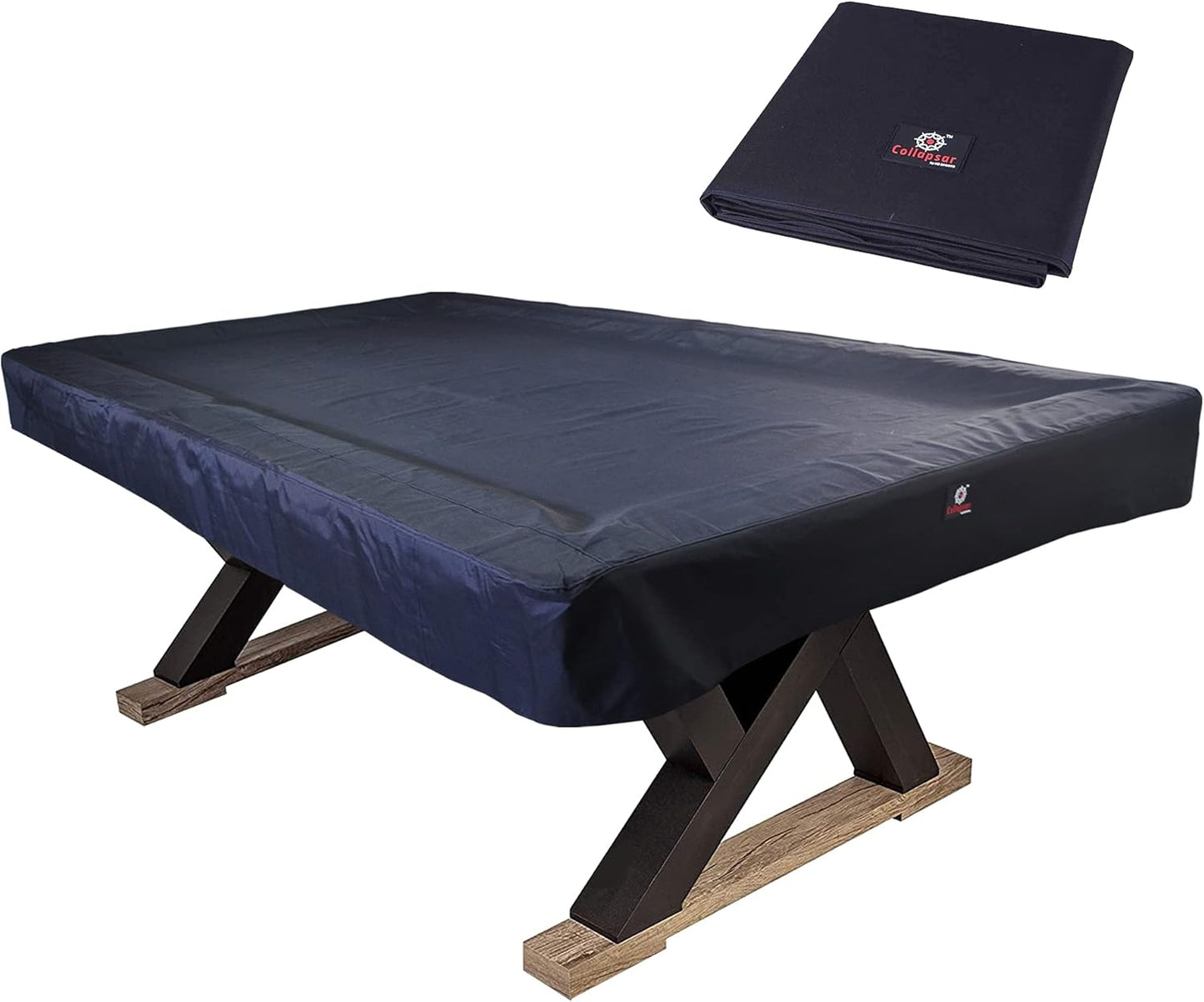 7/8/9FT Heavy Duty 600D Polyester Canvas Billiard Pool Table Cover(7 Colors Available) (Black, 8-Foot)