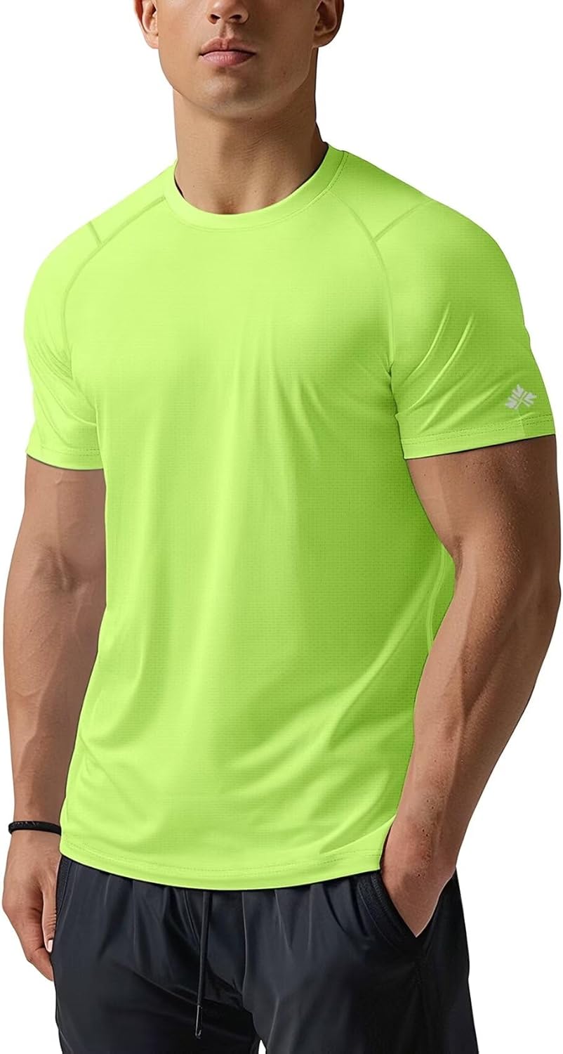 Zengjo Mens Athletic Shirts Short Sleeve Quick Dry Gym Workout Running Exercise T-Shirt Moisture Wikcing Sports Tee Top