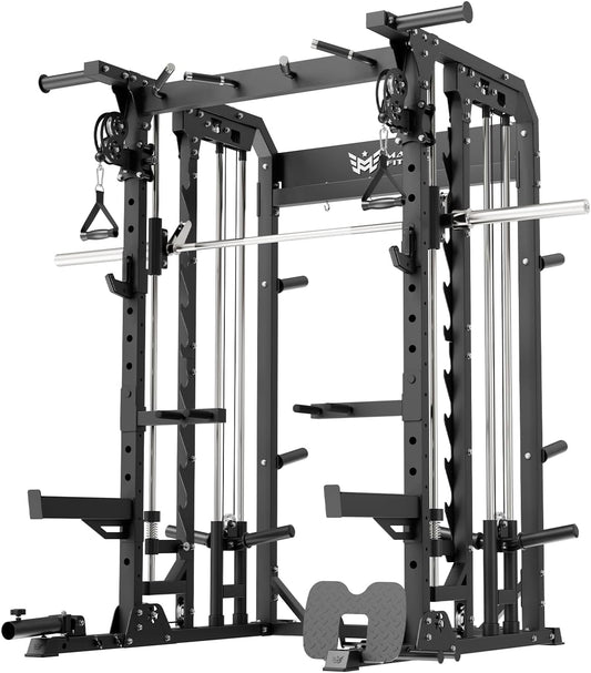B52 Machine Home Gym with Power Rack, Cable Crossover, Dual Pulley System, Landmine, and Multi-Grip Pull-Up Bar – Heavy-Duty Fitness Equipment for Strength Training and Full-Body Workouts