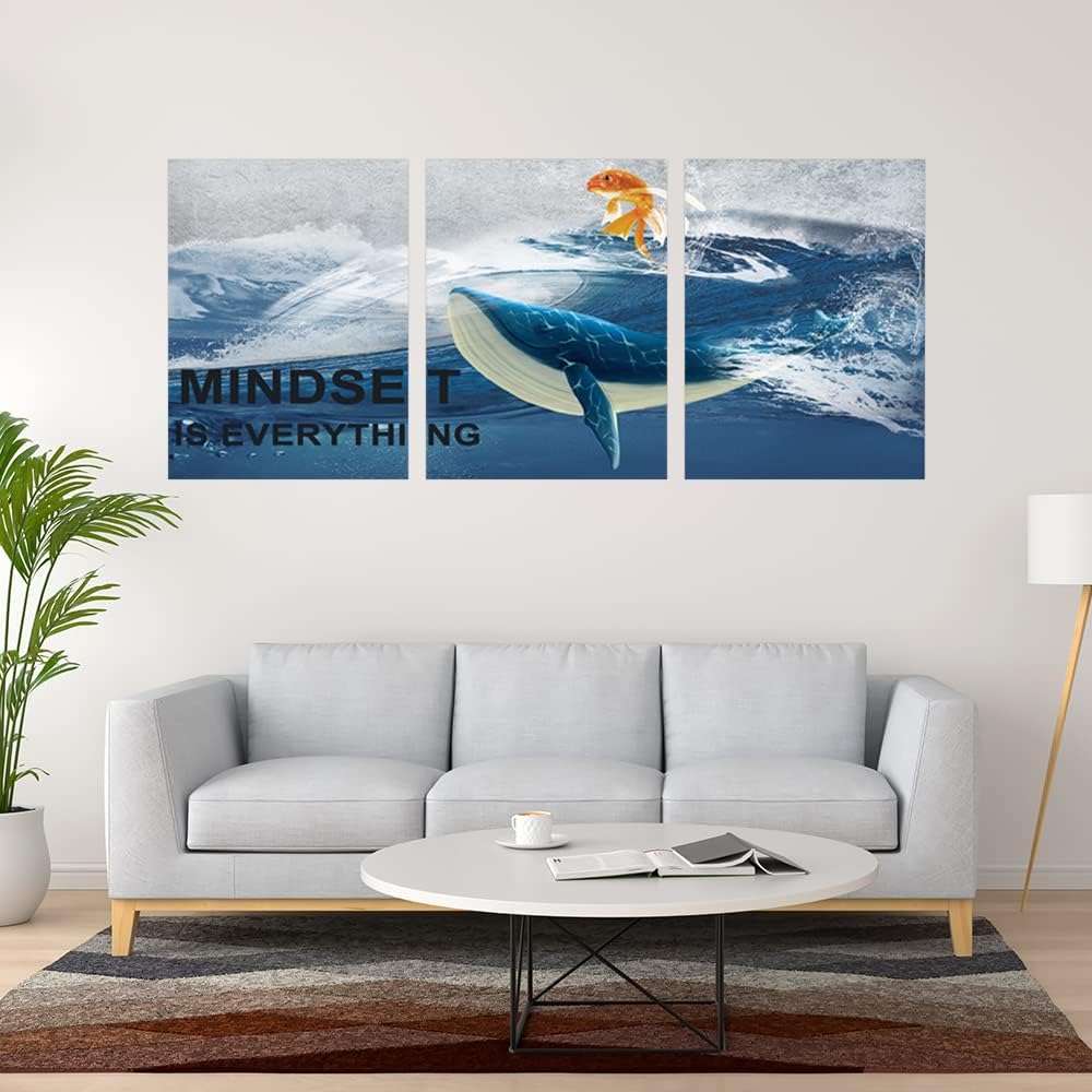 Inspirational Canvas Paintings 3 Panels Motivational Wall Art Inspirational Wall Art Entrepreneur Quotes Artwork Painting Picture for Framed Office Home Decoration Living Room Bedroom 36''W x 16''H