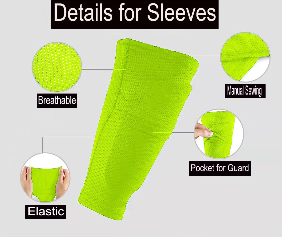 Soccer Shin Guards for Kid Youth Teen Adult - Shin Guards Sleeves with Inserted Pocket Cushion Protection Reduce Shocks and Injuries for TeamSports