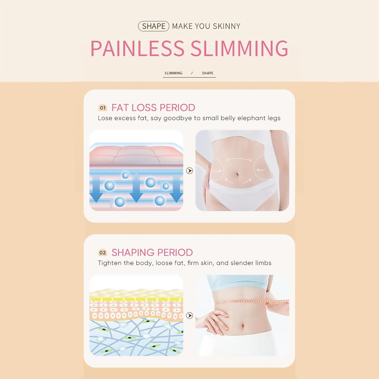 Slimming Cream， Firming and Plasticizing Cream，Reduces Excess Fat in the Abdomen, Buttocks, Arms and Thighs, Tightens Loose Skin, and Eliminates Body Edema for Men and Momen，2.11 Oz