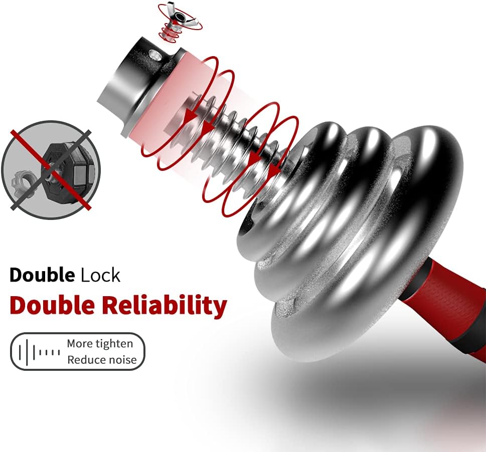 Adjustable Dumbbell Set With 3 in 1 Dumbbell Barbell Metal Connecting Rod, Chromed Weights, Hardcover Gift Box, Adjustable Weight Sets up to 44lbs/66lbs/110lbs, Home Gym Exercise Training Equipment