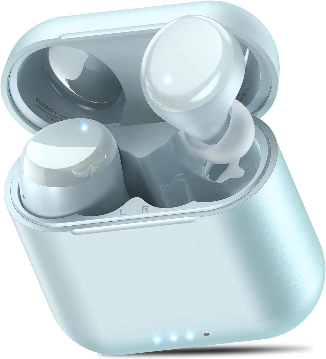 TOZO T6 Wireless Earbuds, IPX8 Waterproof Ear Buds, Stereo Bass Sound Bluetooth 5.3 Headphones in Ear, 50 Hours Playtime Earphones, Wireless Charging Case, Custom 32 EQ via APP