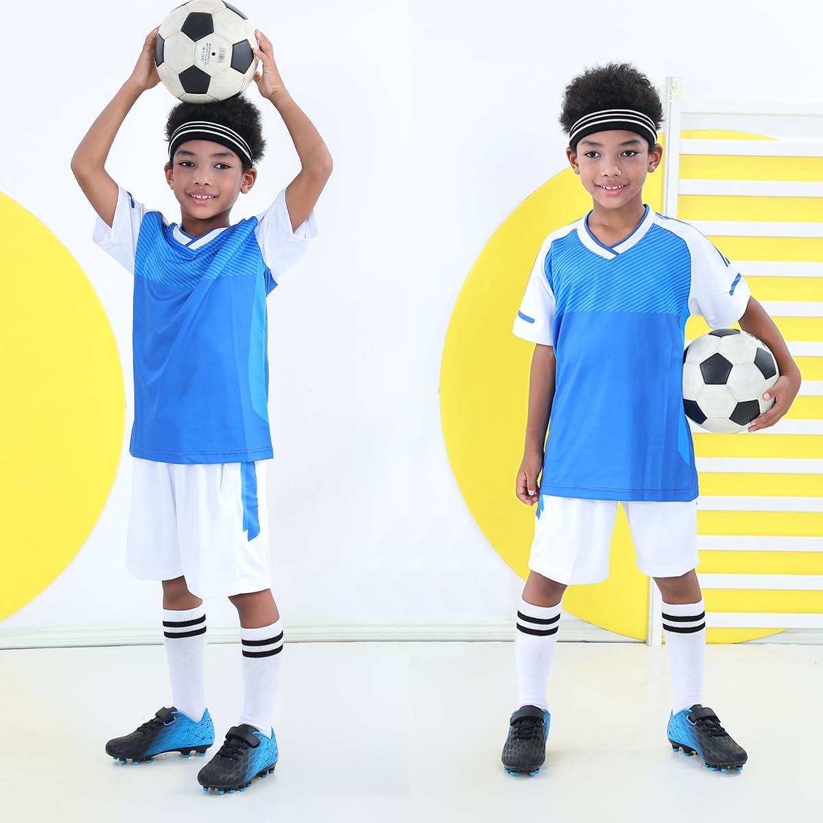 brooman Kids Firm Ground Soccer Cleats Boys Girls Athletic Outdoor Football Shoes